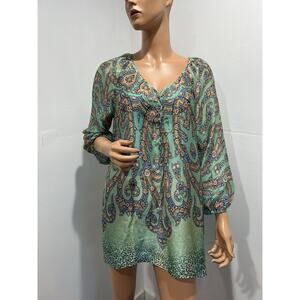 alberto makali blouse Tunic Green Size Large